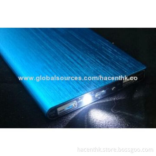 10,000mAh Super Slim Power Bank with 5V/1A Input, CE, FCC, RoHS Marks
